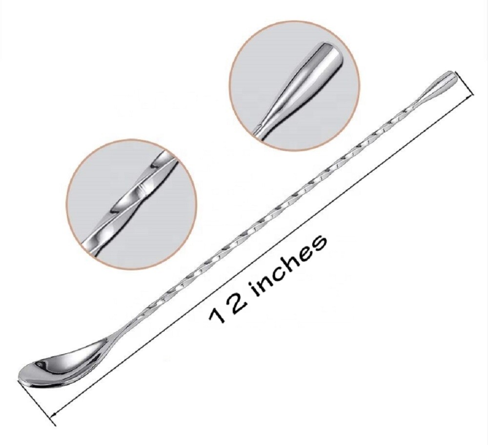 12 Inches Stainless Steel Bar Spoon Bartender Cocktail Shaker Cocktail Mixing US