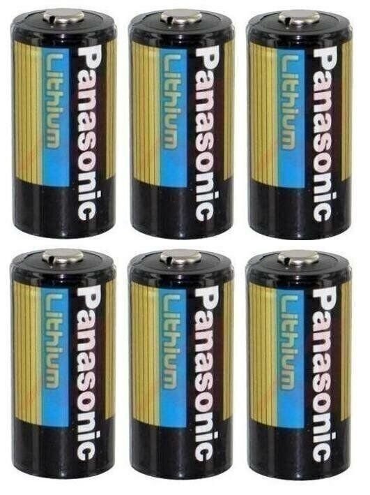 6 Panasonic CR123A 3V Lithium Battery for alarm laser flashlight camera NEW 2027