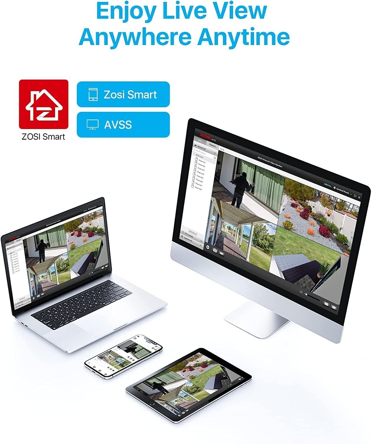 ZOSI 4K 8 Channel CCTV POE NVR Network 24/7 Video Recorder with 2TB Hard Drive