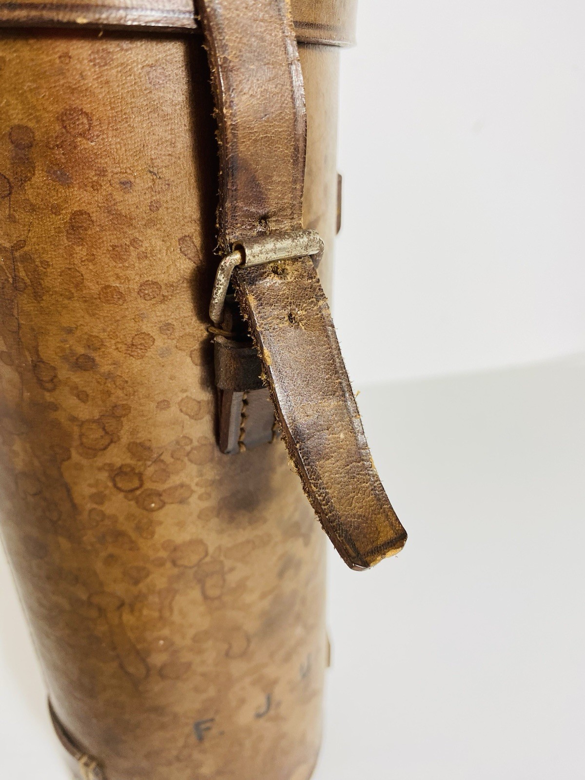 Antique leather scroll case / document tube W & J Milne Edinburgh