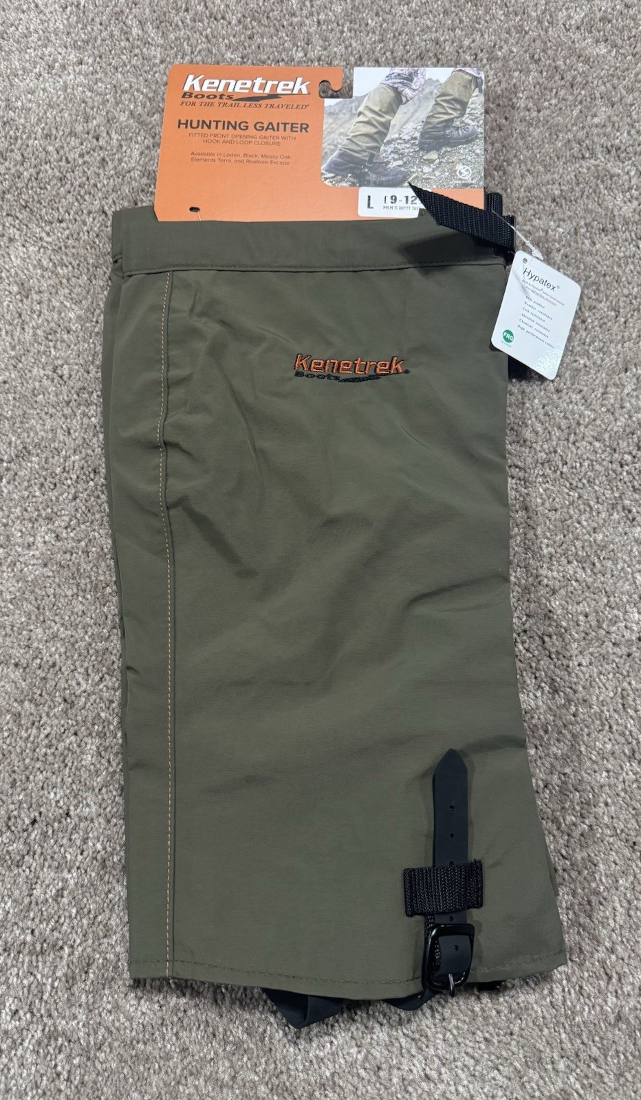 Kenetrek Waterproof Hunting Boot Gaiters, Large, Loden Green