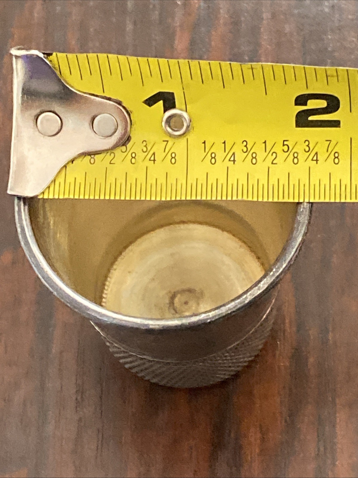 Vintage Sterling "ONLY A THIMBLE FULL" Jigger/Shot Glass 45 Grams