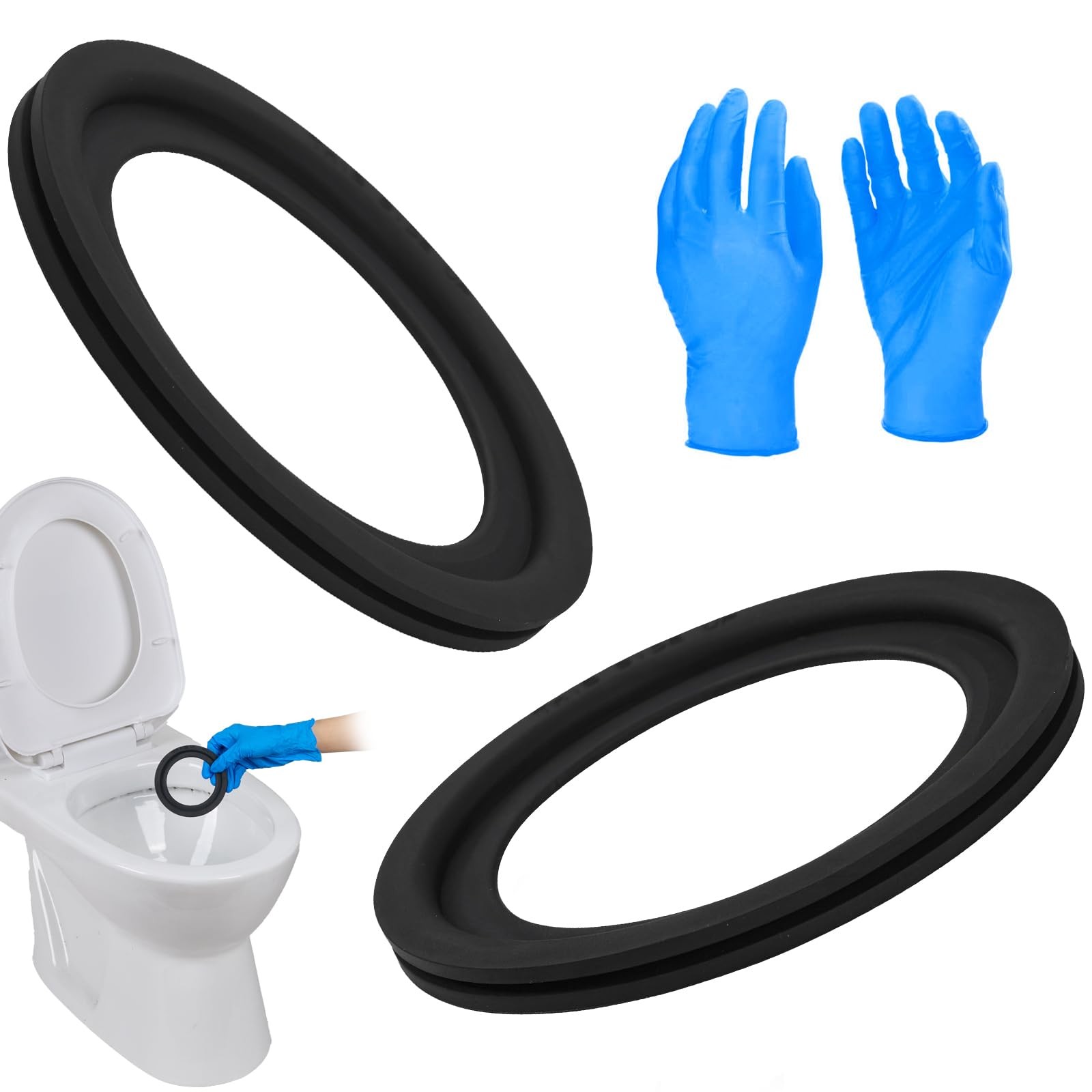 2 Pack RV Toilet Seal for Dometic 300/310/320 Toilets, Leak-Proof & BLACK
