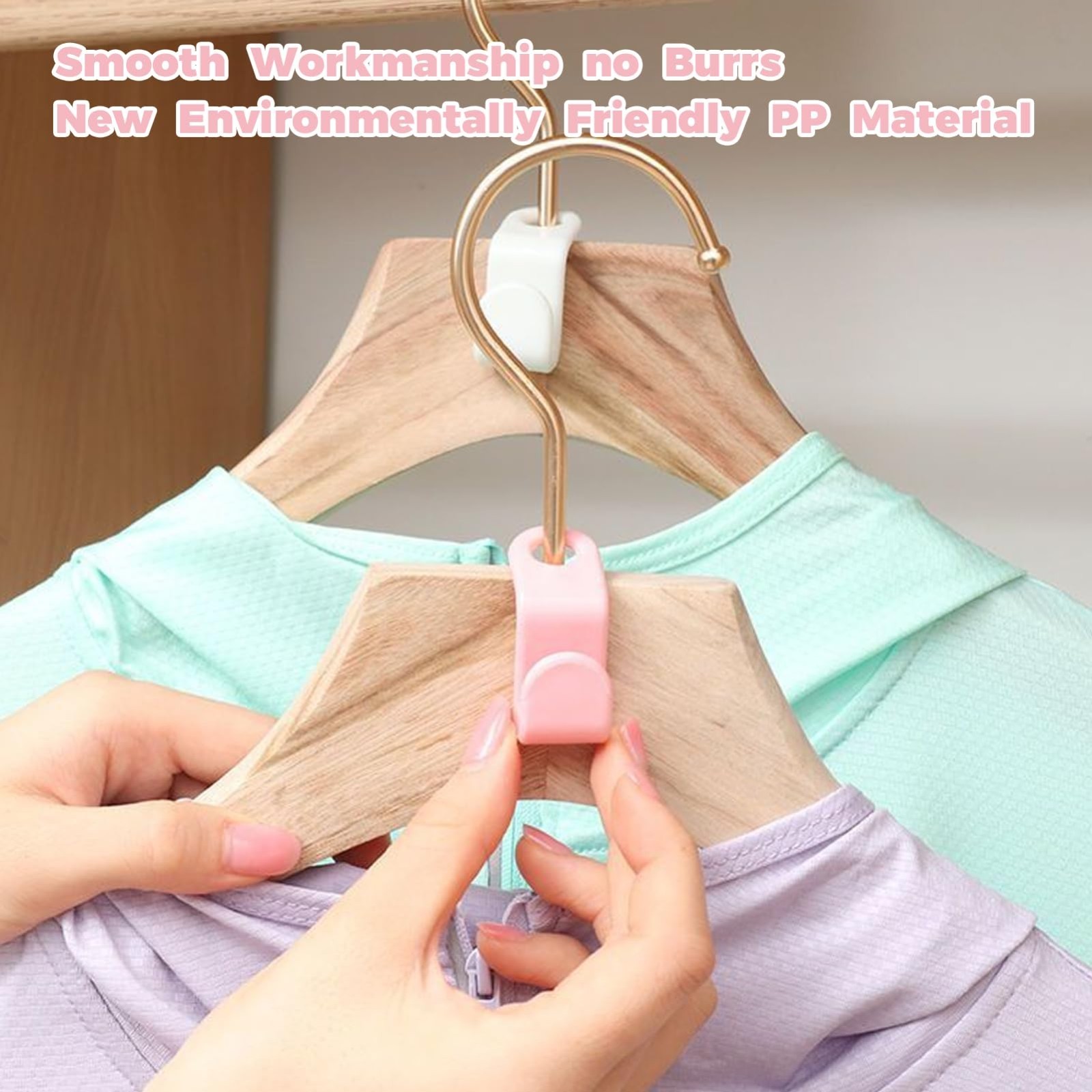 40-Pack Hanger Connector Hooks – Space-Saving Garment Organizer (Random Colors)