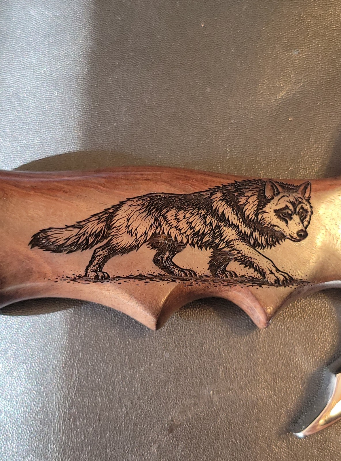 Impact Cutlery Custom D2 Steel Dagger Knife Engraved Rosewood Handle- 2402