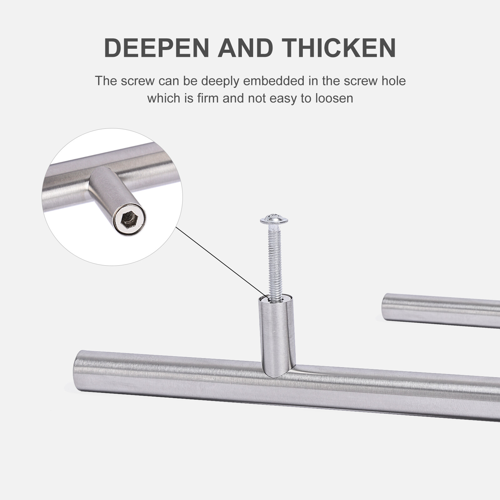 Brushed Nickel Cabinet Pulls Stainless Steel Drawer T Bar Door Handles Lot