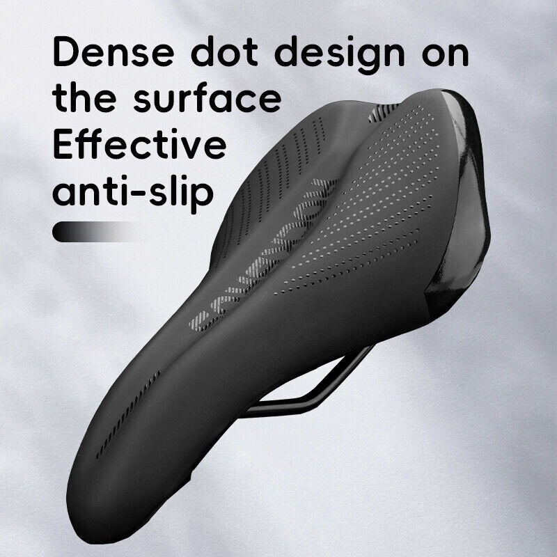 ROCKBROS Bike Seat Cushion Memory Foam Carbon Steel Saddle with Reflective Dots