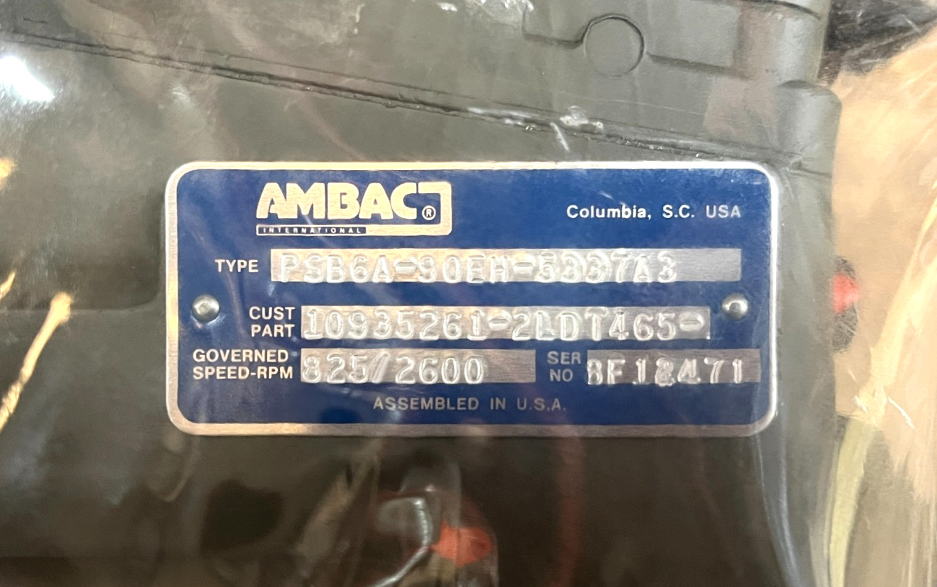 M35A2 AMBAC MULTIFUEL REMAN INJECTION PUMP 10935264 / 2910-00-759-5410