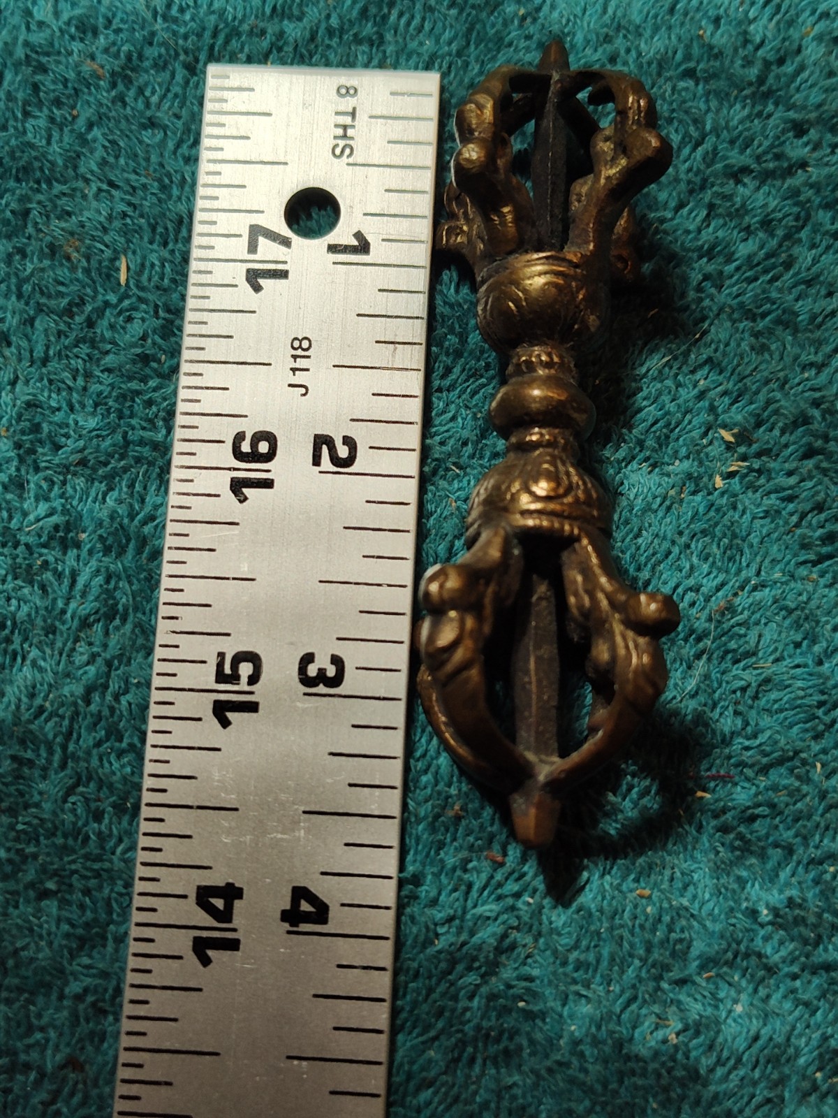 Brass Handcrafted Tibetan Buddhist Vajra Dorje Ritual object 3.5”