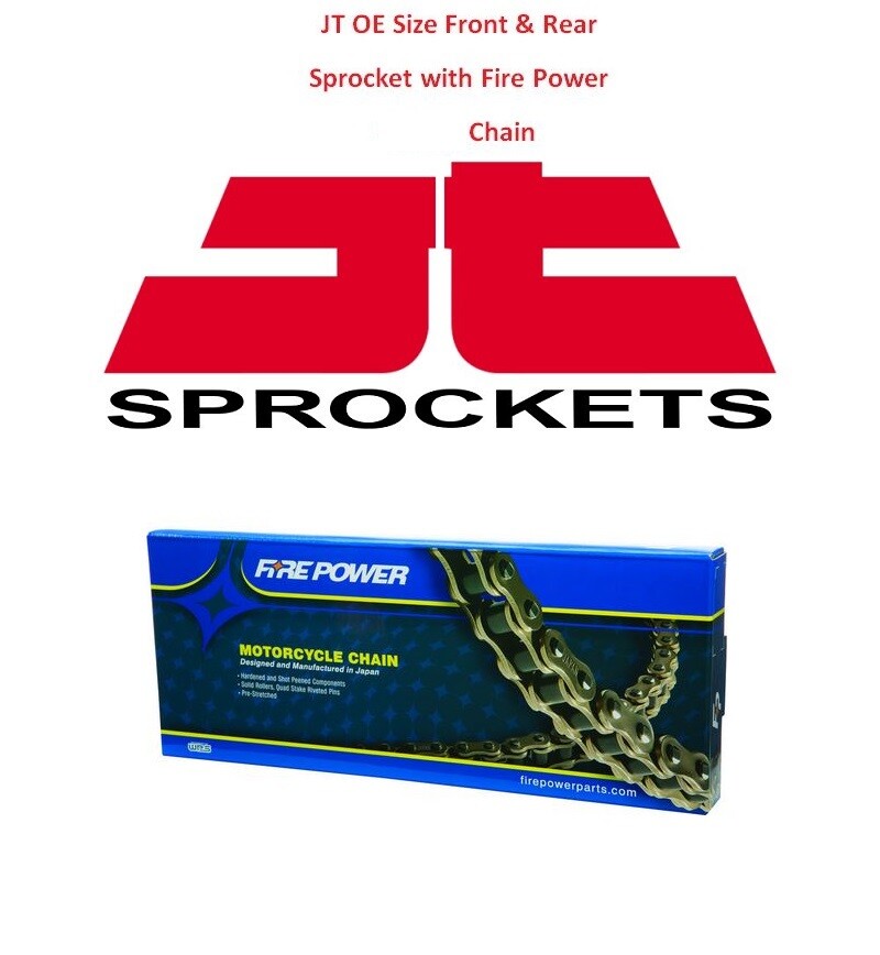 JT Front Rear Sprocket Kit 15T 45T and 520 Chain Suzuki DR200 SP200 1986-2019