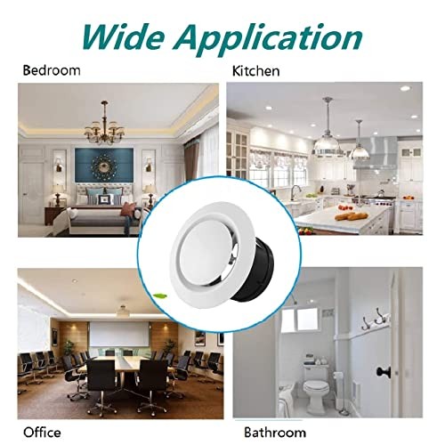 4 inch ABS White Round Soffit Exhaust Vent for 4 Inch Adjustable Air Vent