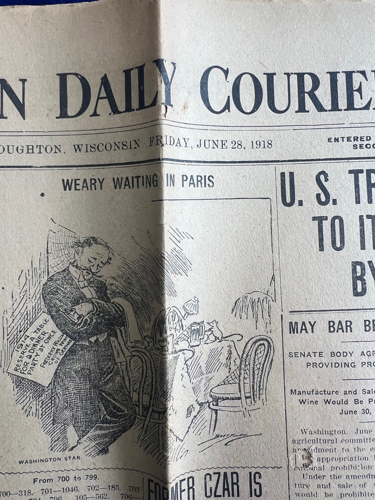 WWI Russian Revolution Czar Nicholas II Romanov Shot Rumor Newspaper 1918