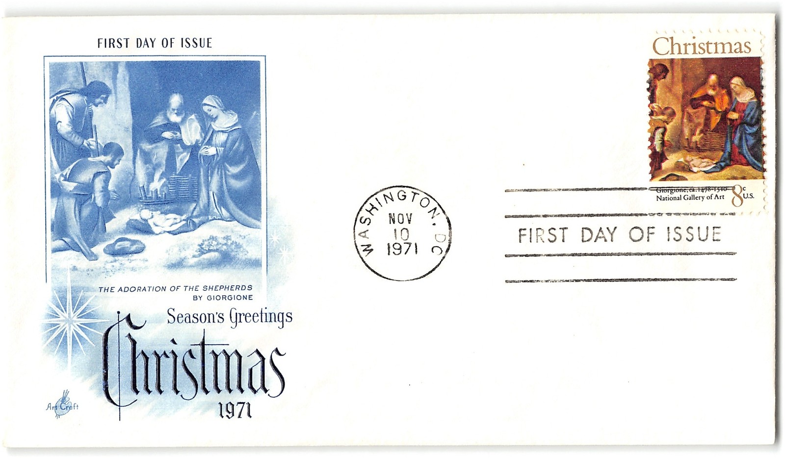 US #1444 FDC, 1971, Art Craft