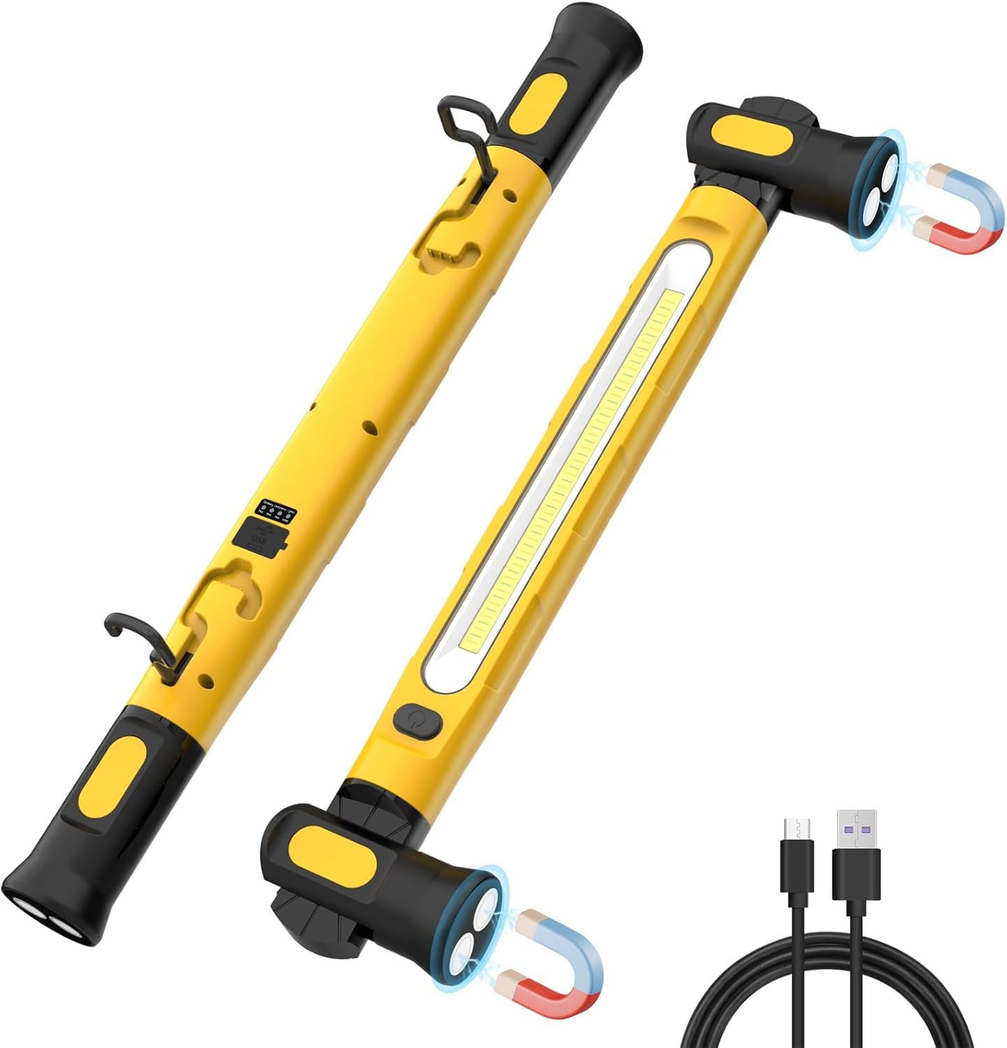 Magnetic LED Work Light Bar, 6000mAh Rechargeable Inspection Lamp 3 Color Modes