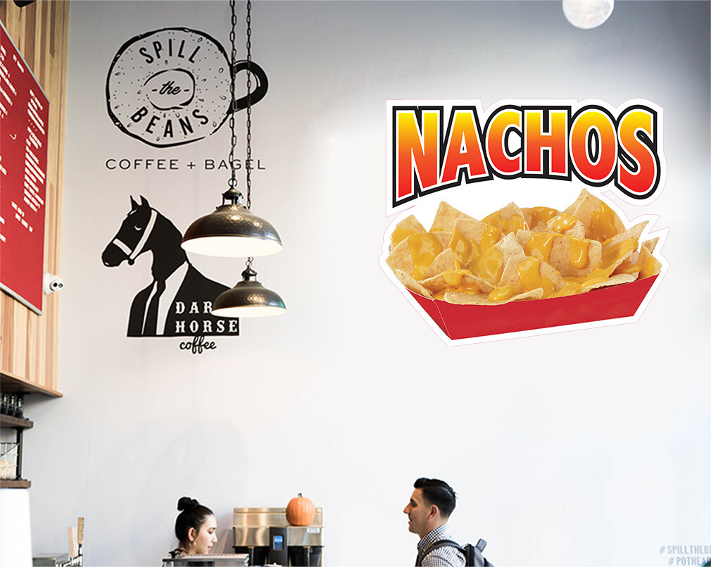 Food Truck Decals Nachos Style C Restaurant & Food Concession Sign Yellow