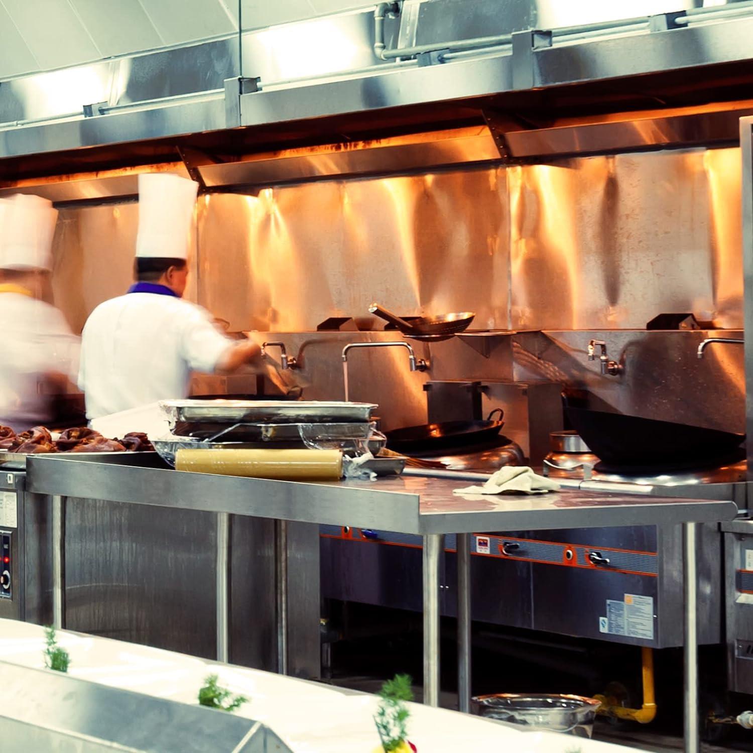 48'' x 24'' Stainless Steel Table for Prep & Work with Backsplash for Kitchen