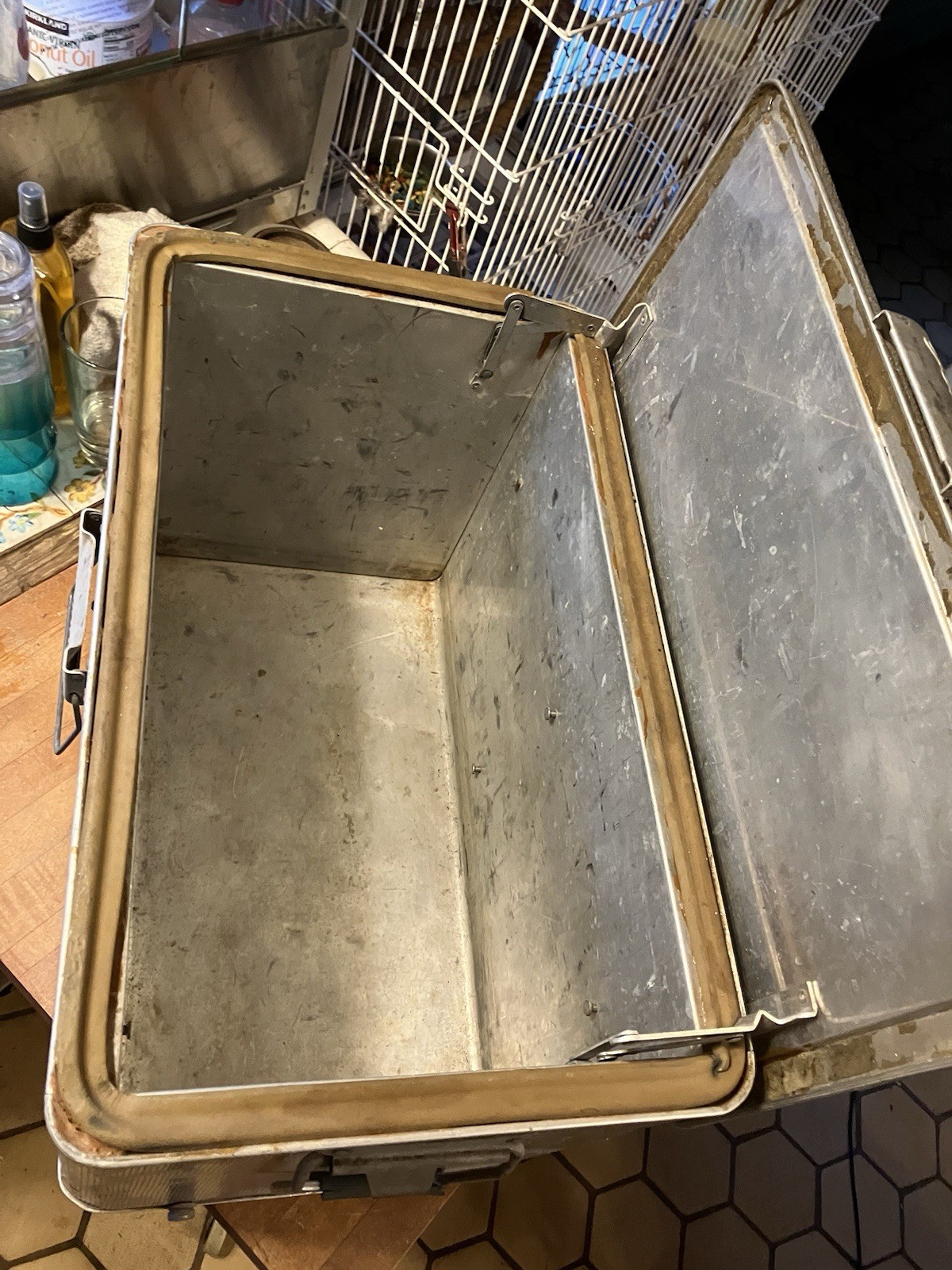 J.C. Higgins Aluminum Cooler Camping Ice Chest Vintage 1950's MCM Sears Roebuck