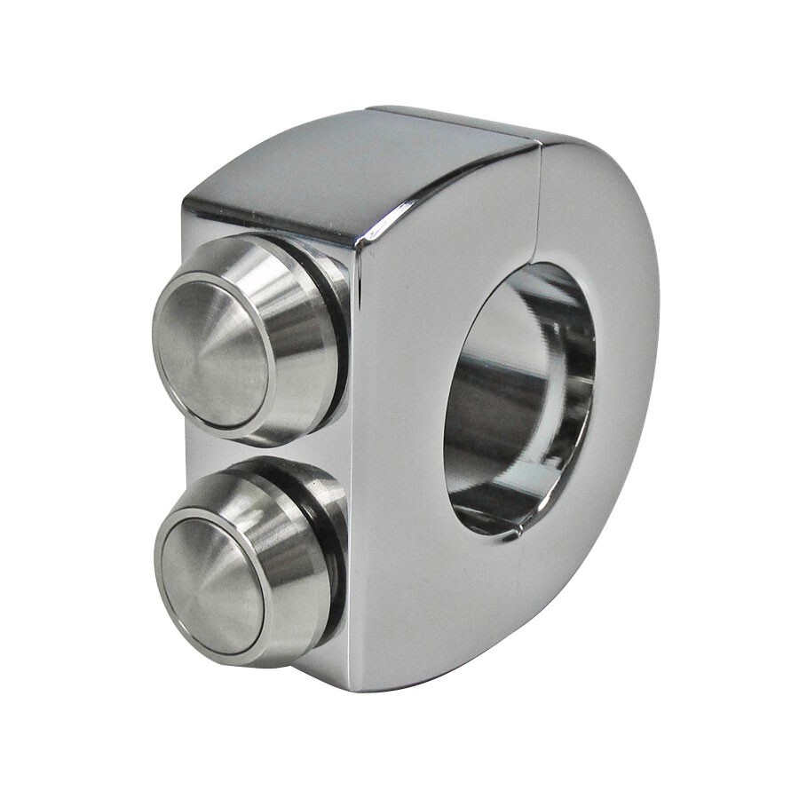2-Button, Chrome Switch Block, Billet Alum for 1" Handlebars Harley Chopper Cafe