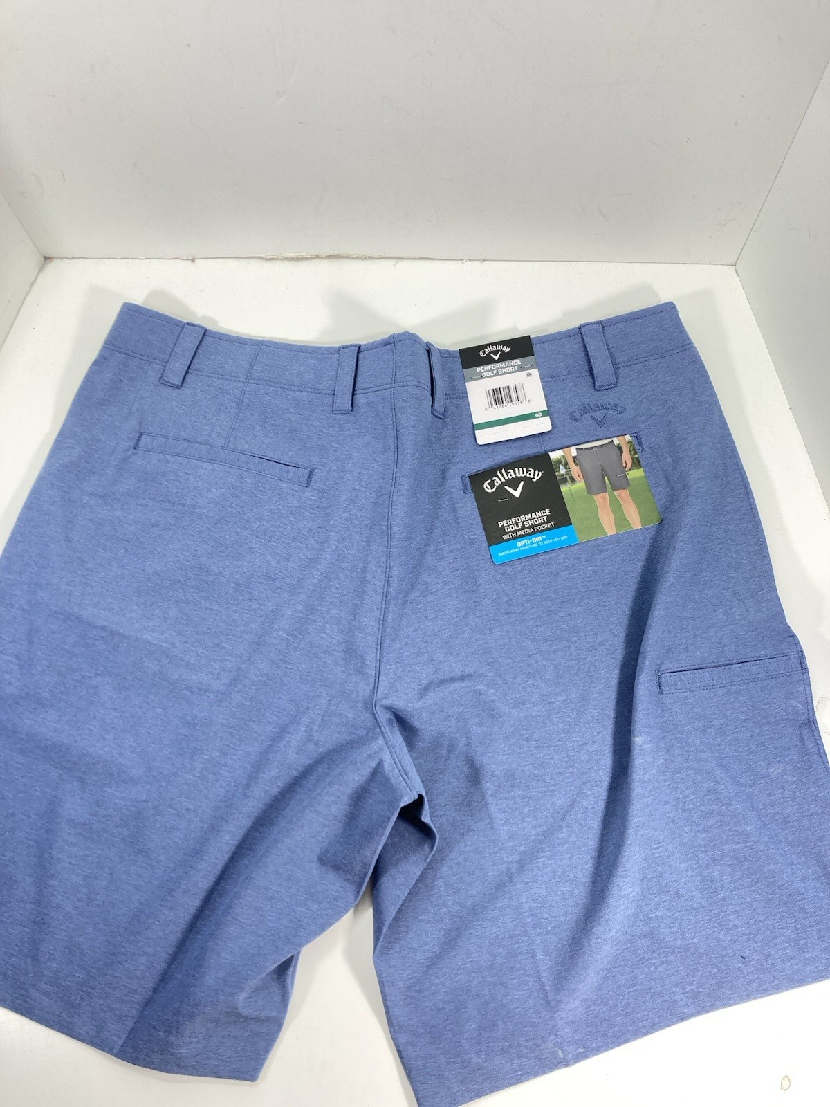 Callaway Performance Golf Shorts Men Size 40X10 Blue Flat Front Stretch NWT