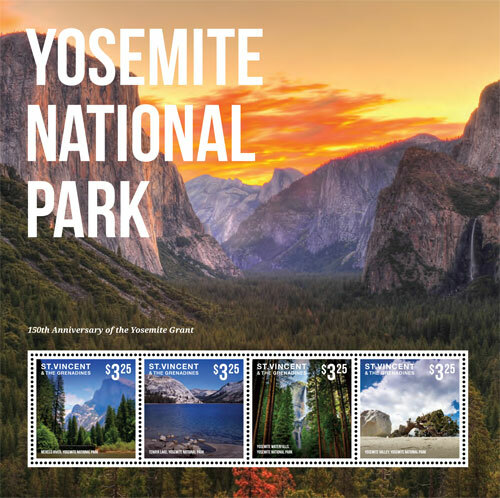 St. Vincent 2014 - Yosemite Park Merced River, Redwood - Sheet of 4 Stamps - MNH