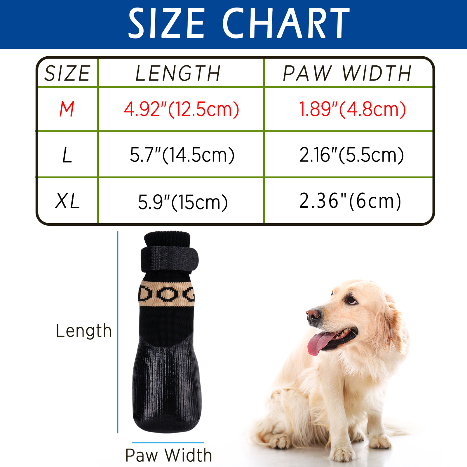 4pcs Dog Socks Anti Slip Waterproof Dog Shoes Boots Outdoor Indoor Paw Protector