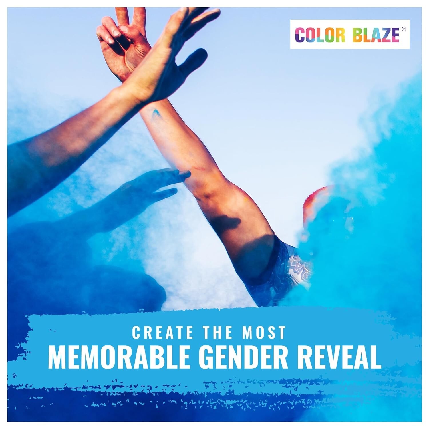 Color Blaze Gender Reveal Powder Packets - Blue - Set of 10, Baby Party, Boy