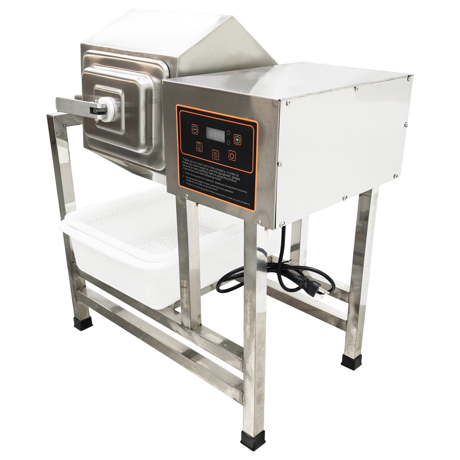 110V 42.5QT Automatic Meat Tumbler Marinator Microcomputer Control Hexagonal