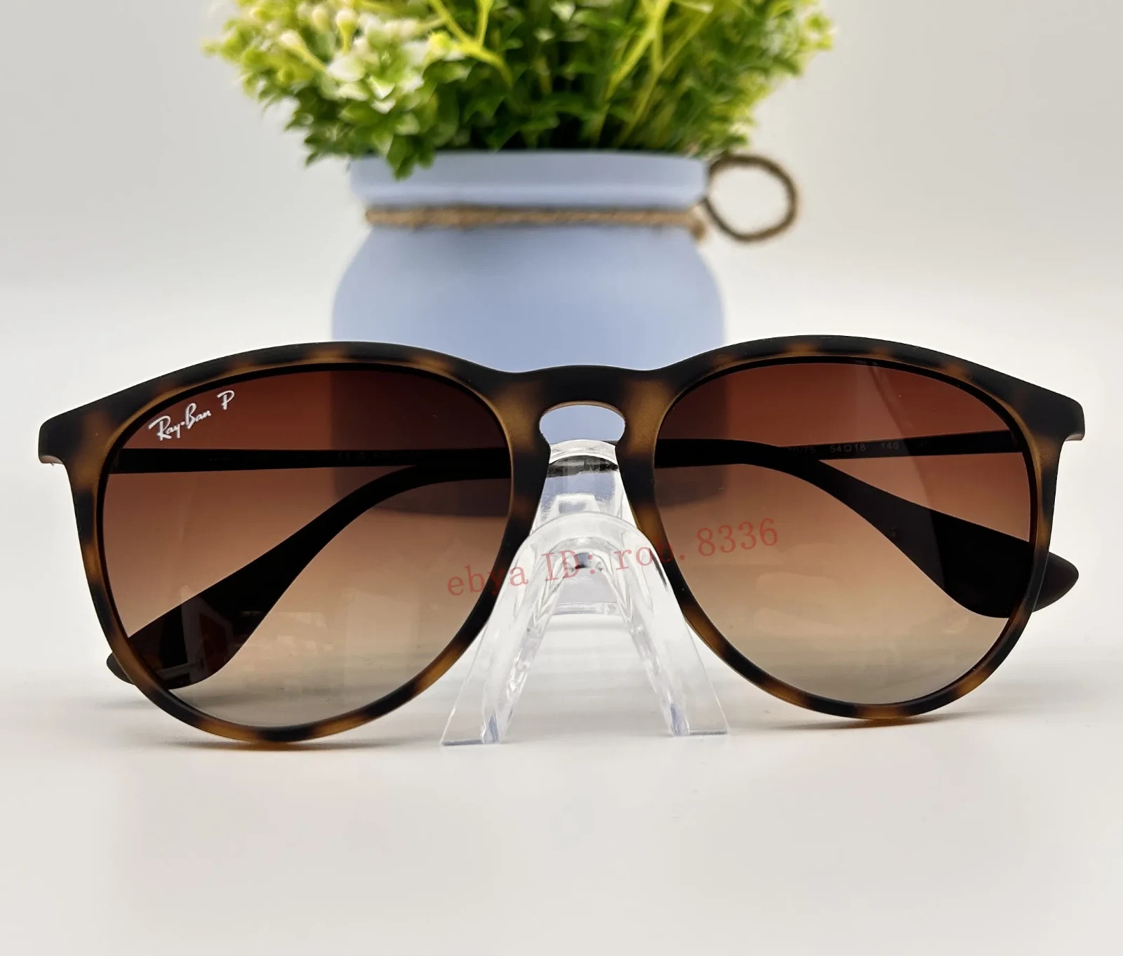 Ray-Ban Erika Polarized Sunglasses RB4171 710/T5 54-18 Brown/Light Havana