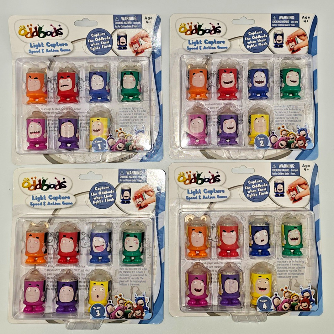 Oddbods Light Capture Speed & Action Game ALL 4 TEAMS!  Rare Complete Set NEW