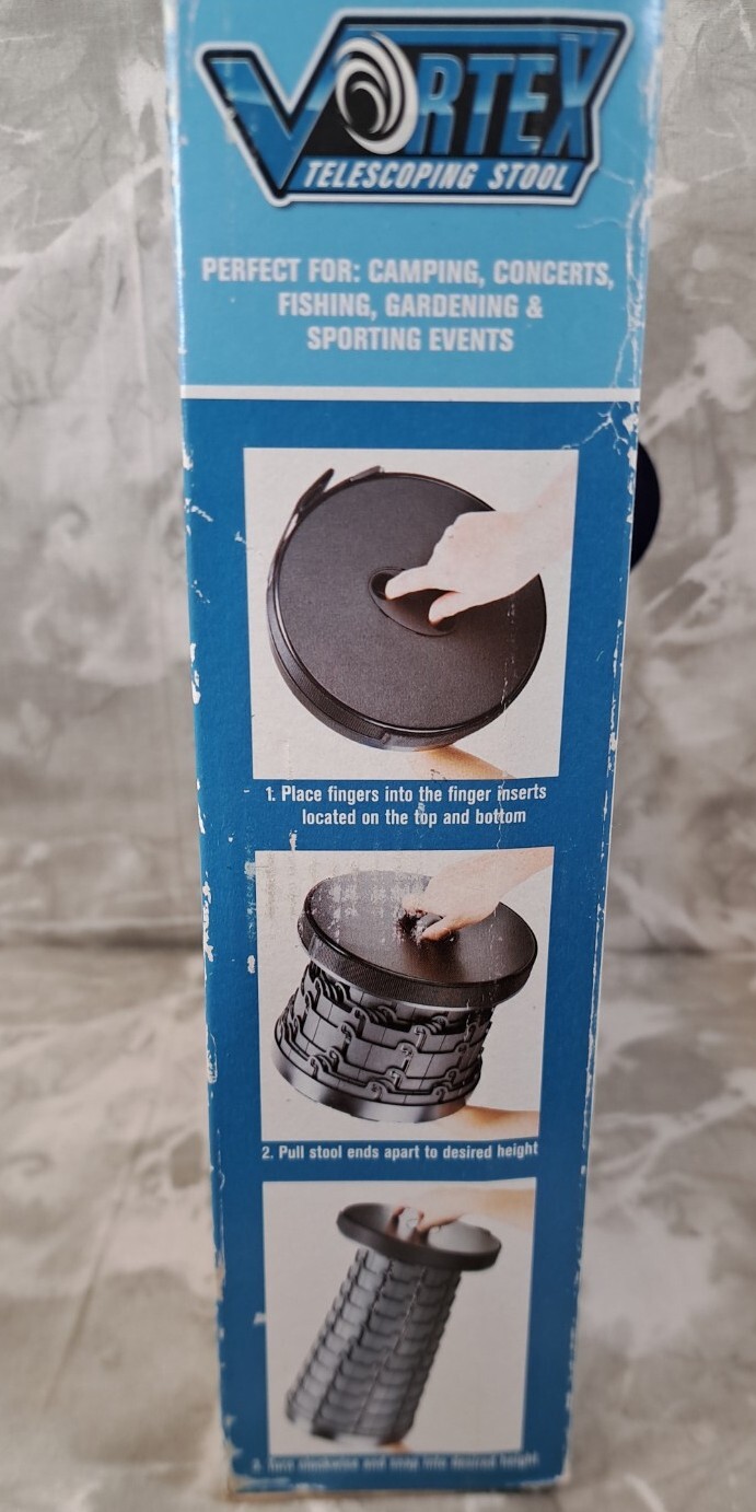 NEW Vortex Telescoping Stool Chair Camping Outdoor Black