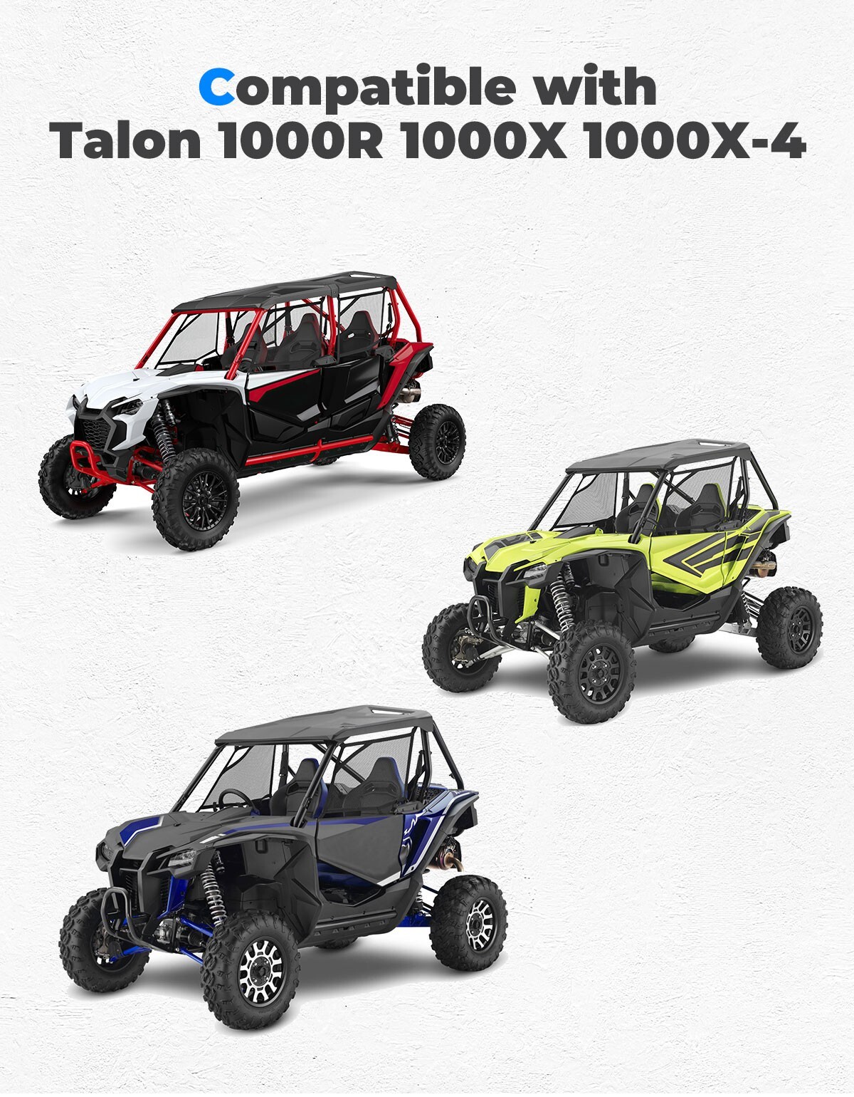 KEMIMOTO Front & Rear Extended XXL Wider Fender Flares for Honda Talon 1000X