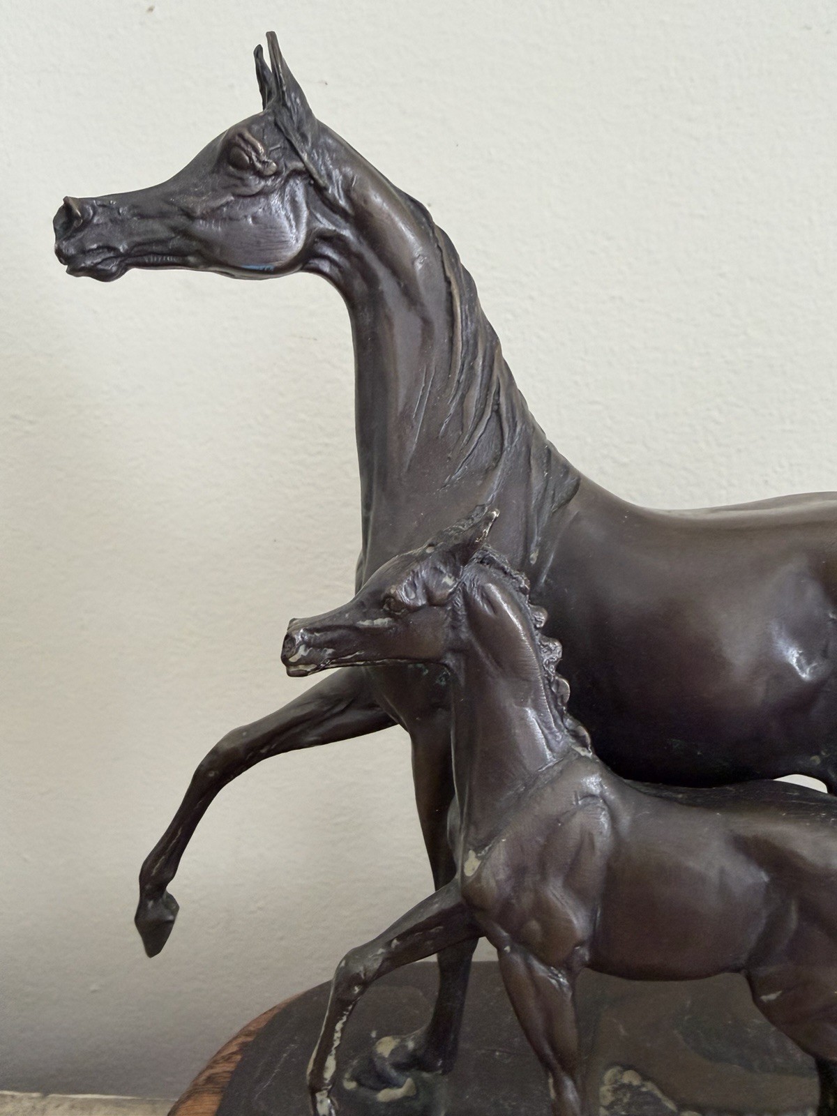 JILL McKINNEY 2005 Arabian Mare & Foal Bronze Horse Sculpture Dressage Trophy