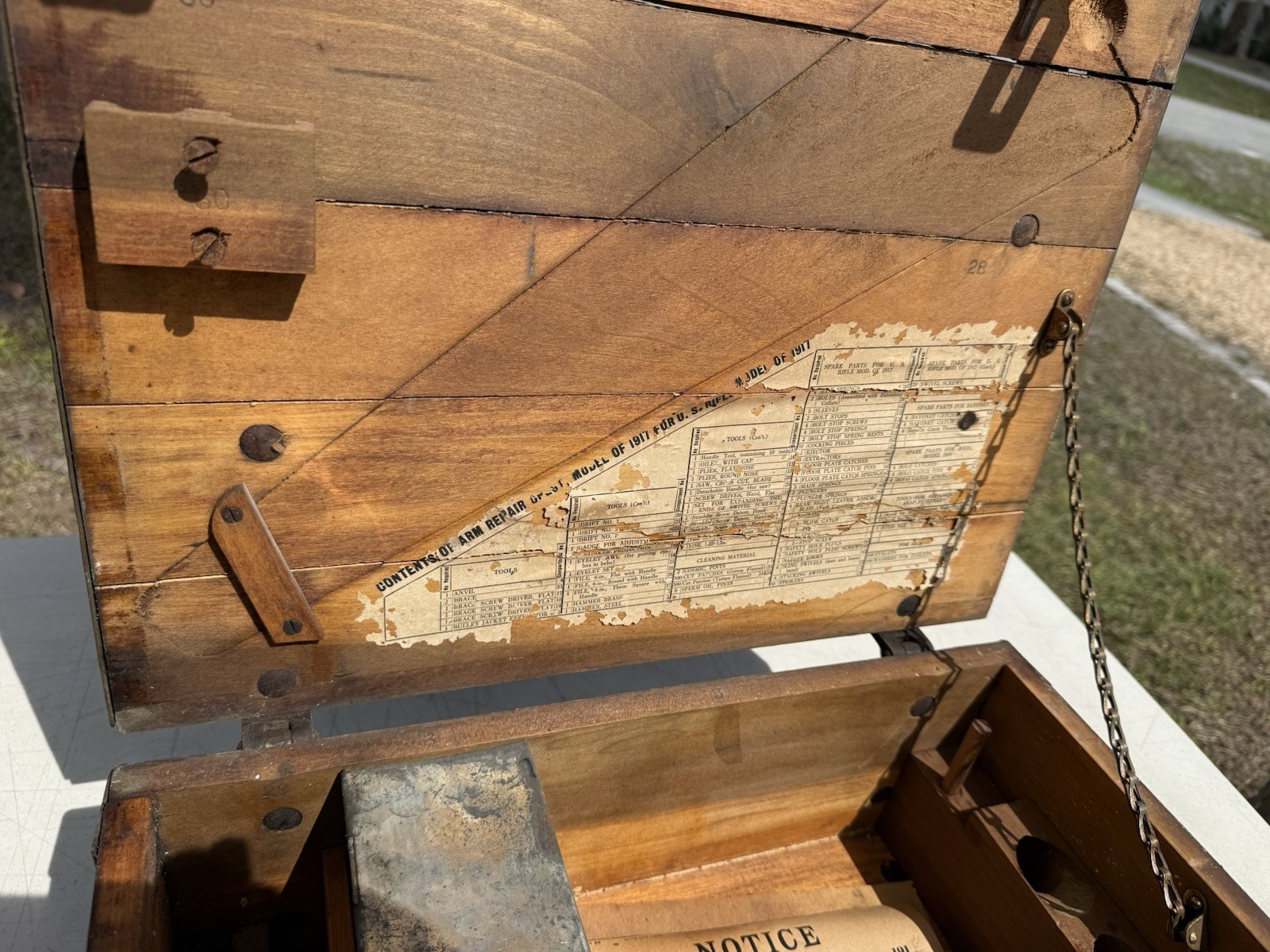 US Army Military Wooden - US M1917/P14 ARMORER REPAIR CHEST