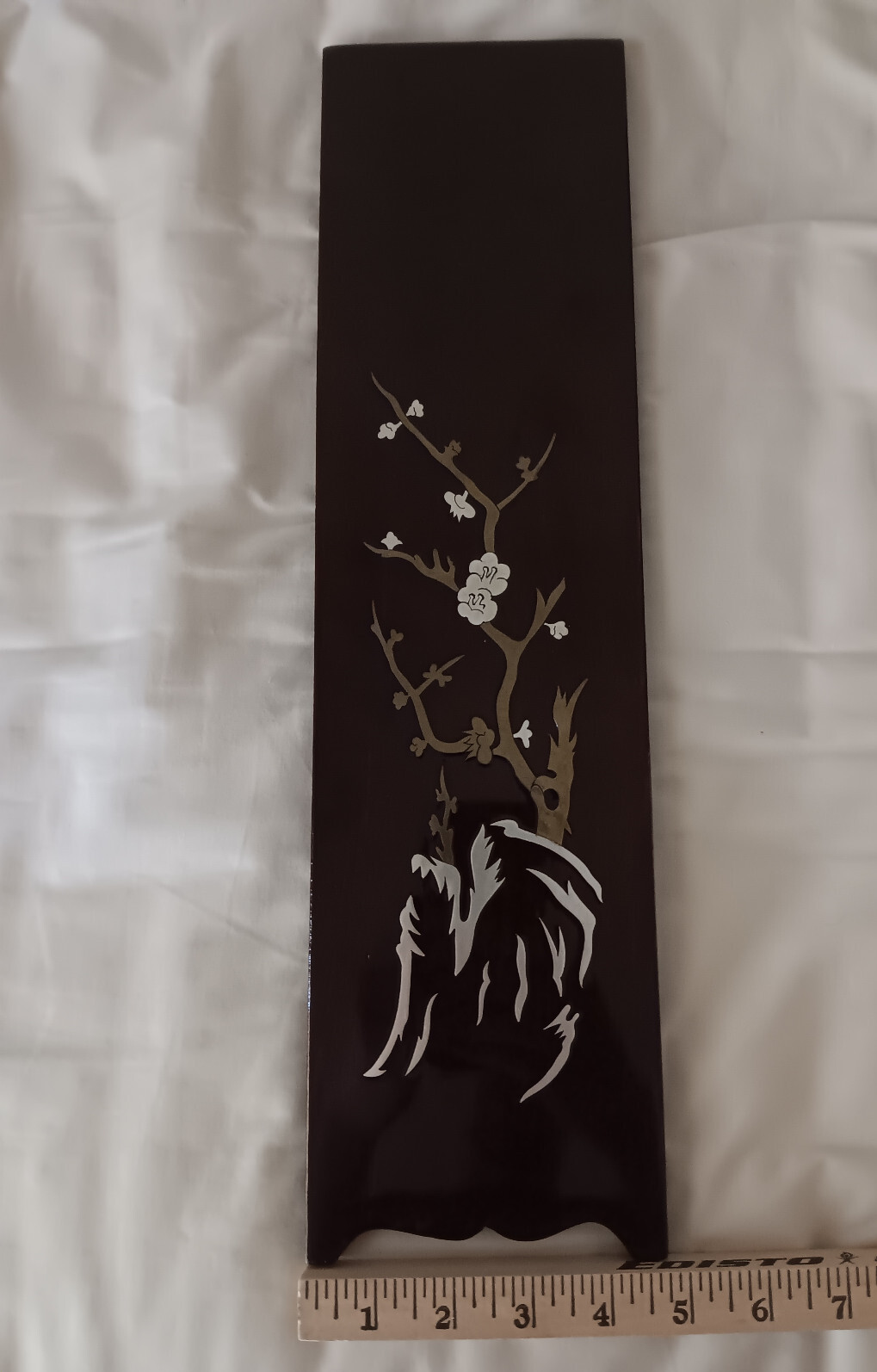 Mother of Pearl Inlay Decorative Wall Art Asian Japanese Lacquer Wood Panels