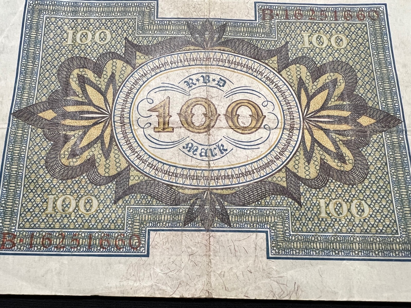 2x 1920 German 100 Mark post WWI WW1 Banknote Paper Money Kaiser Pre Hitler Nazi