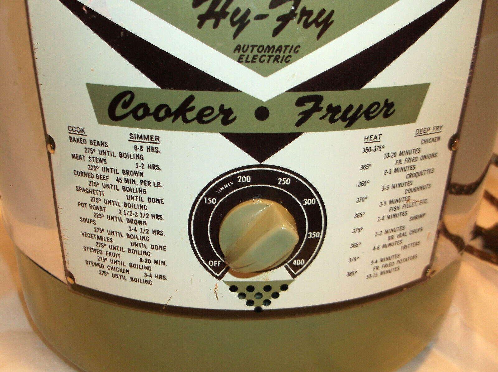 Vintage HY-FRY Electric Cooker-Deep Fryer Chrome M-200