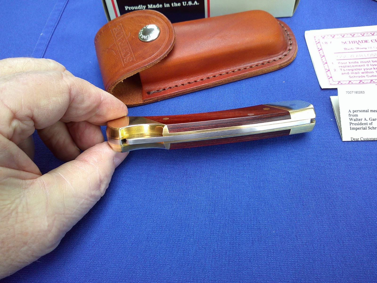 Schrade Uncle Henry LB7 Bear Paw USA Lock Back Pocket Knife w/Sheath NIB