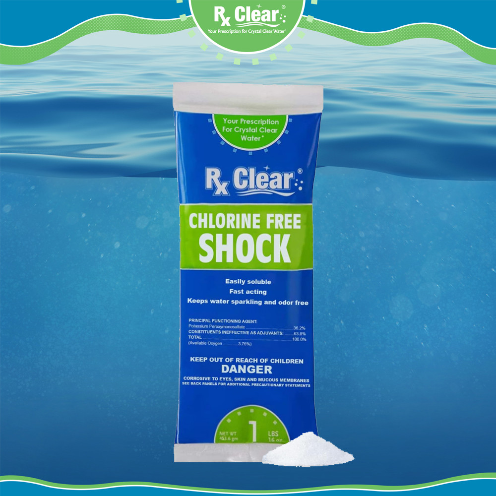 Rx Clear 36.2% Potassium Monopersulfate Chlorine Free Pool Shock - 1 lb Bag