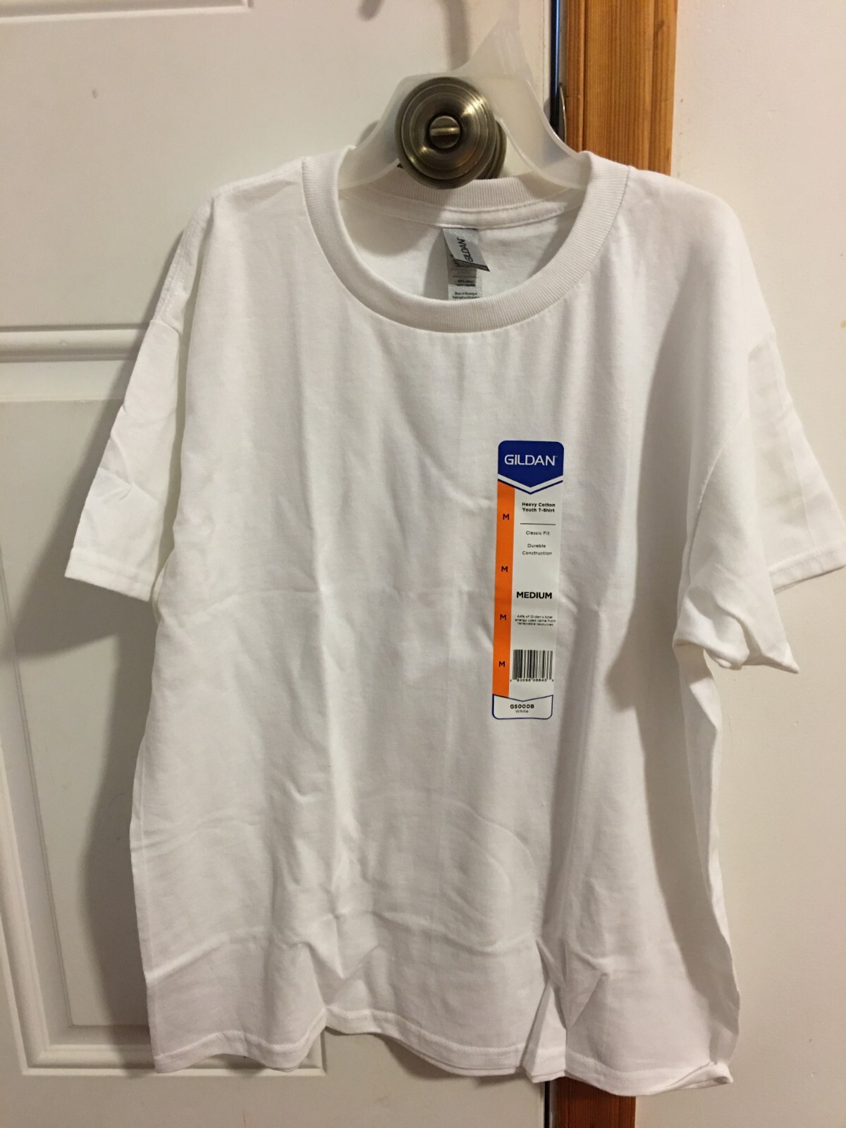 BRAND NEW LOT OF 6 BOYS SIZE M 10-12 GILDAN HEAVY COTTON SHORT SLEEVE WHITE tees