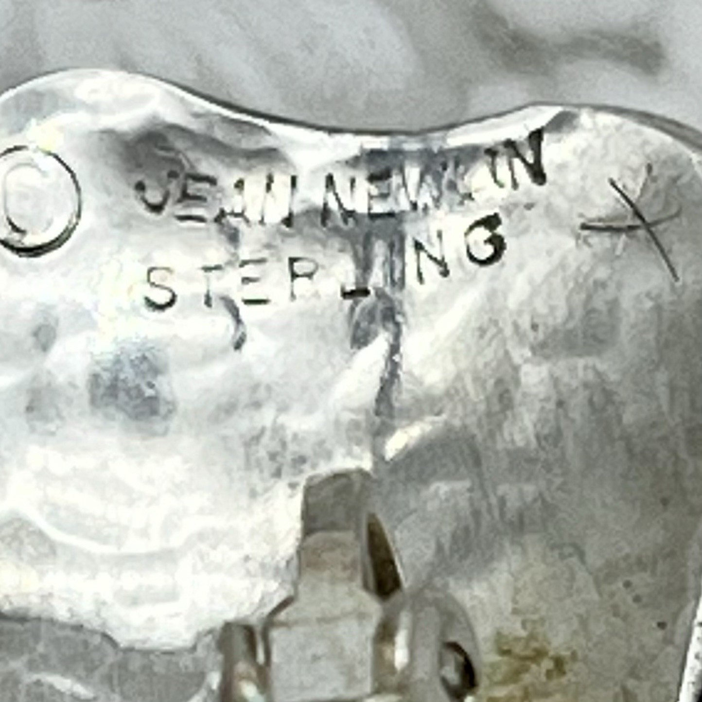 Sterling Silver Jewelry Set Brooch Earrings Lapis Modernist Signed Jean Newlin