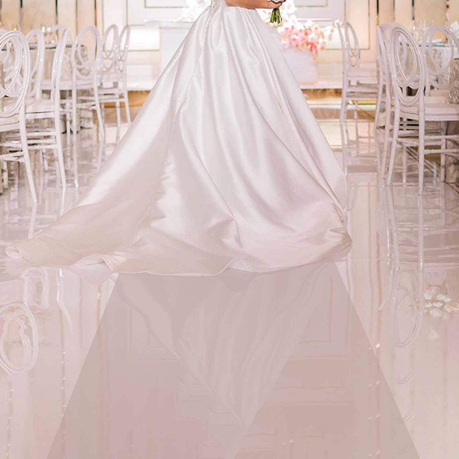 65FT x 3FT Silver Mirrored Floor Wedding Aisle Runner Carpet for Party Birthday