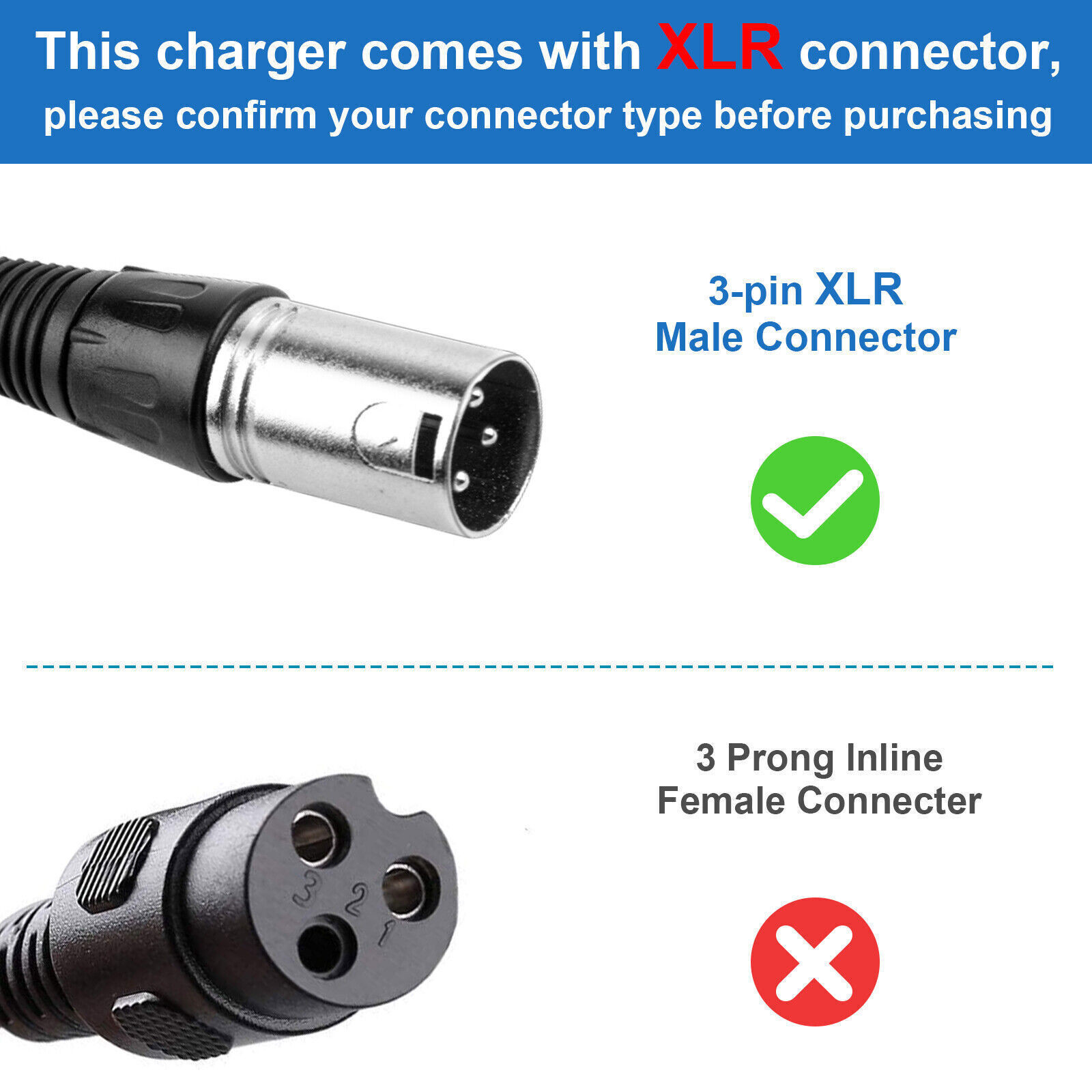 24V 5A 3 Pin XLR Battery Charger For Mobility Pride Scooter Jazzy Power Chair