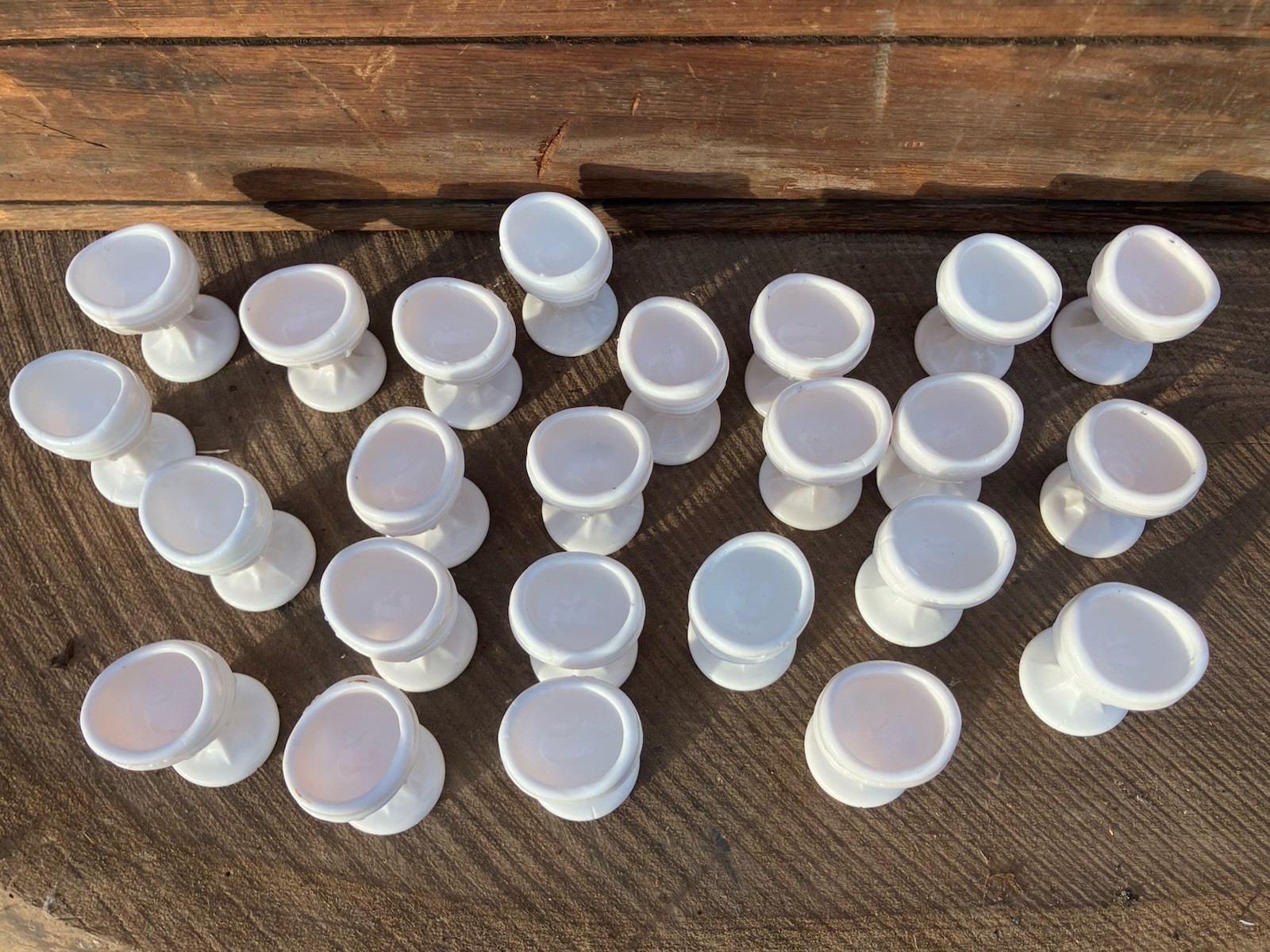Vintage Milk Glass Slag Eye Wash LOT OF 24 Apothecary Medical
