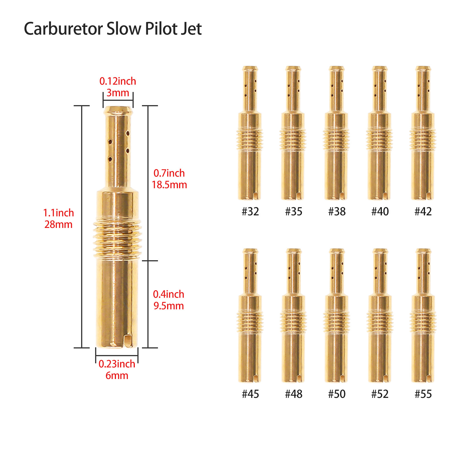 40Pcs Carburetor Jet Kit for PWK Keihin OKO CVK KOSO Crab,Pilot and Main Jets
