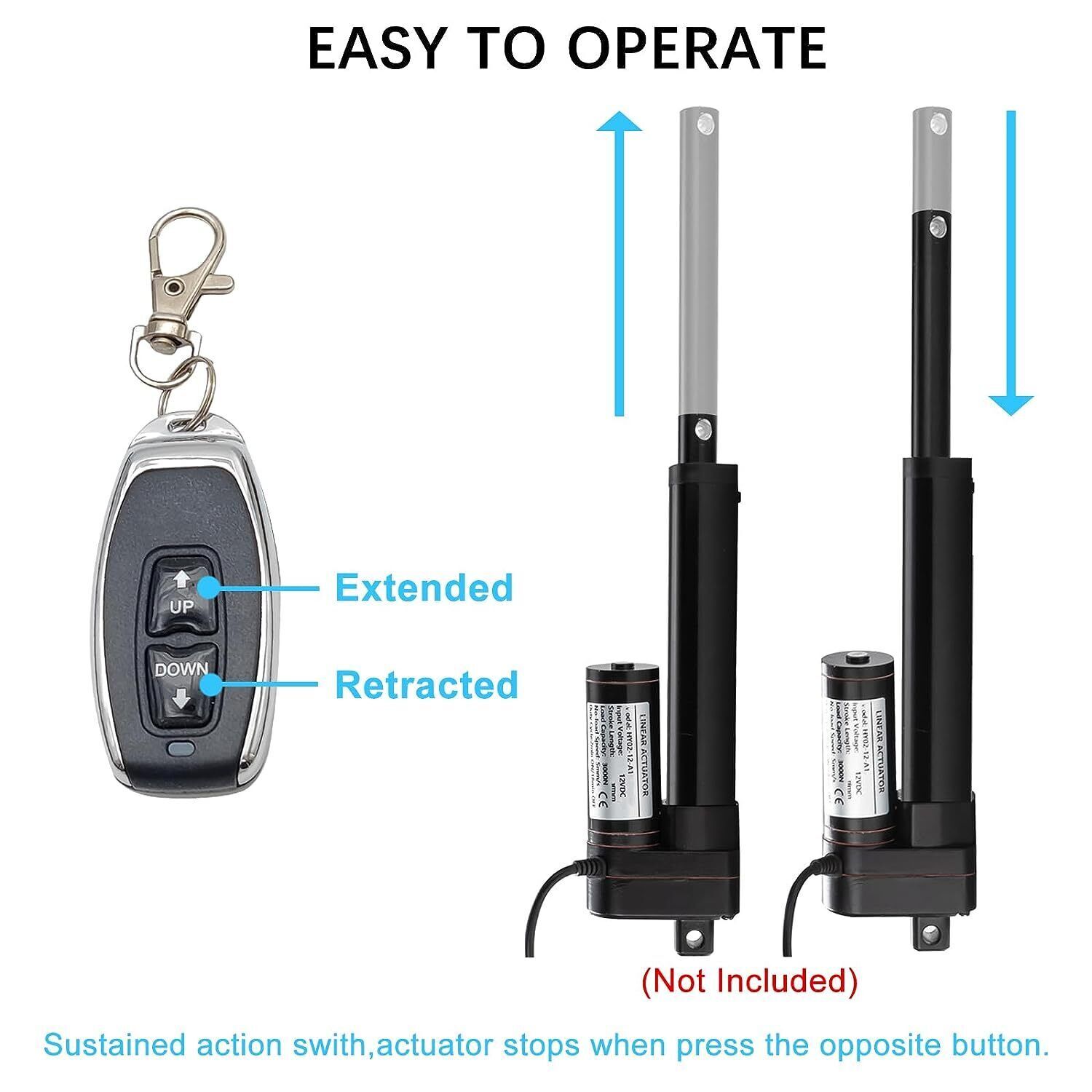 Linear Actuator Wireless Remote Controller 12V Momentary Switch Forward/Reverse