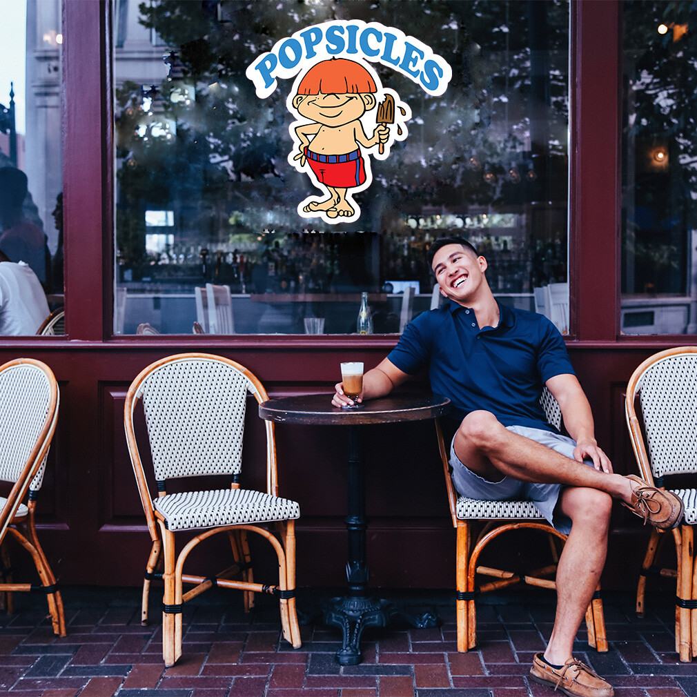 Food Truck Decals Popsicles Retail Concession Concession Sign Blue