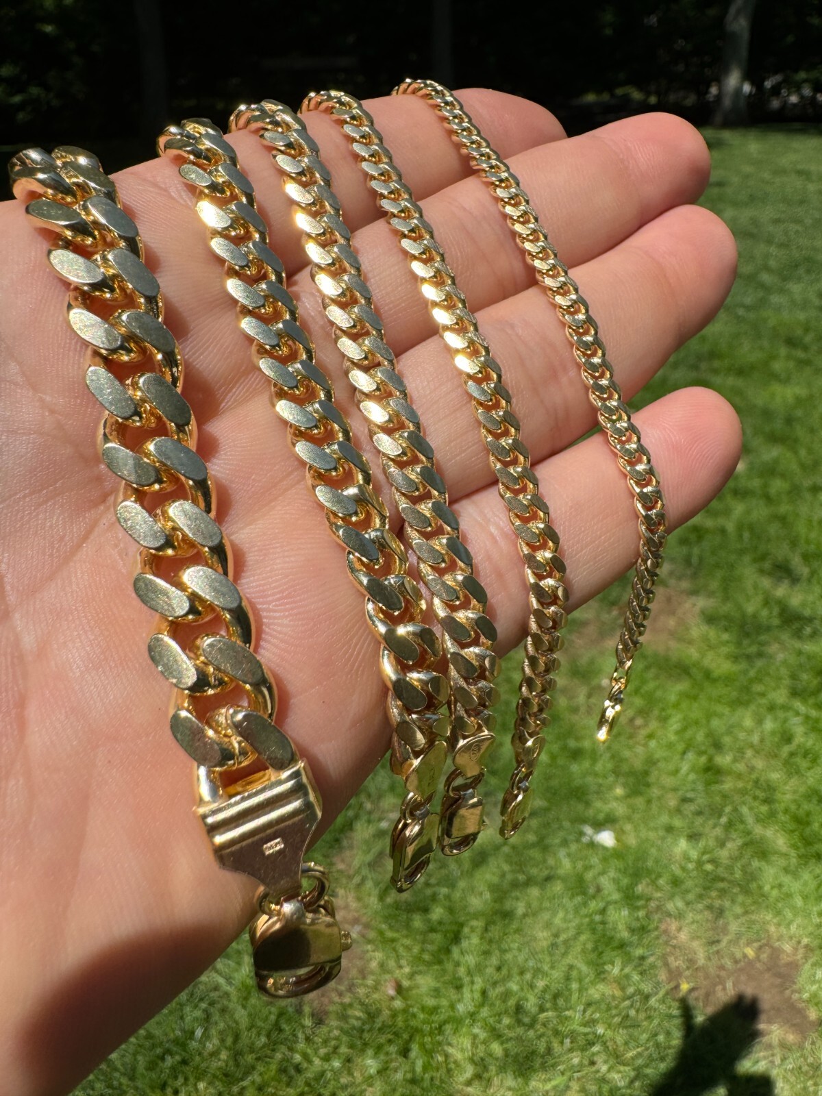 Mens Real Solid 14k Gold Vermeil 925 Silver Miami Cuban Bracelet 4-10mm 6.5-9"