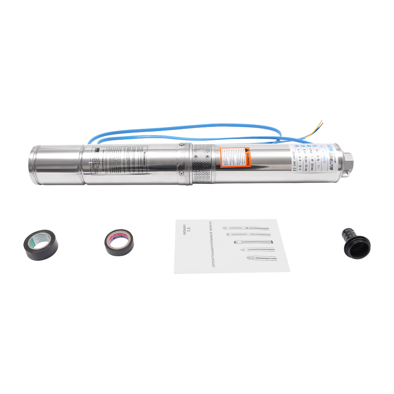 1.0 HP Water Well Pump Stainless Steel Deep Well Submersible Pump 3420RPM 750W!