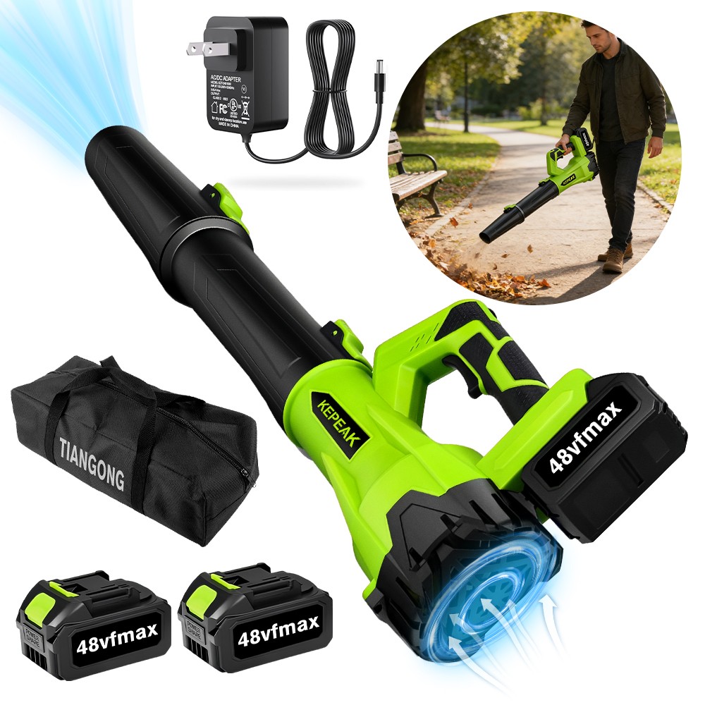 New Cordless Leaf Blower 650CFM/280MPH & 6 Speed Levels Electric w/2 Batteries