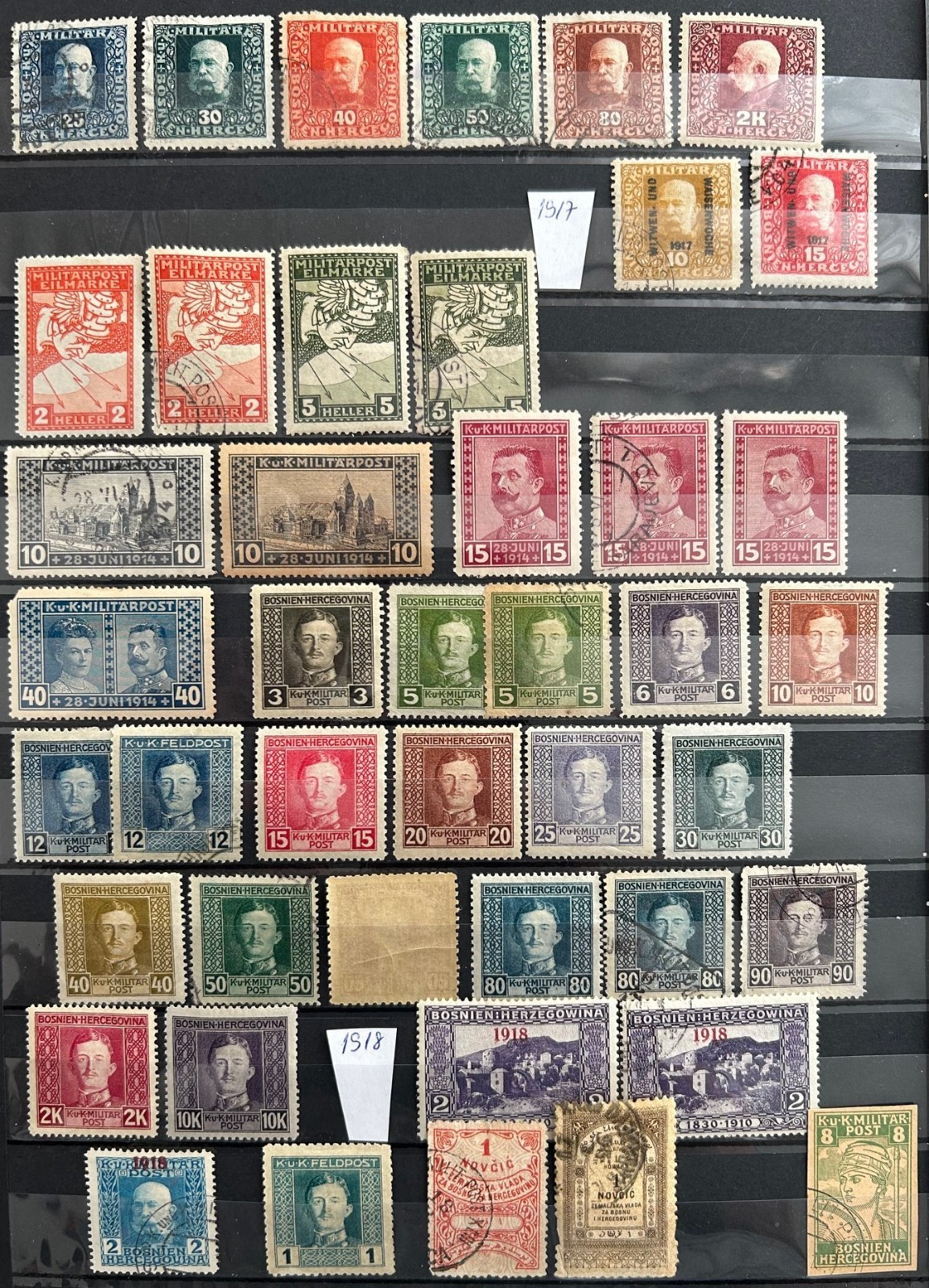 Bosnia & Herzegovina 1879/1918 collection on 3 pgs with rare stamps old CV 386 €